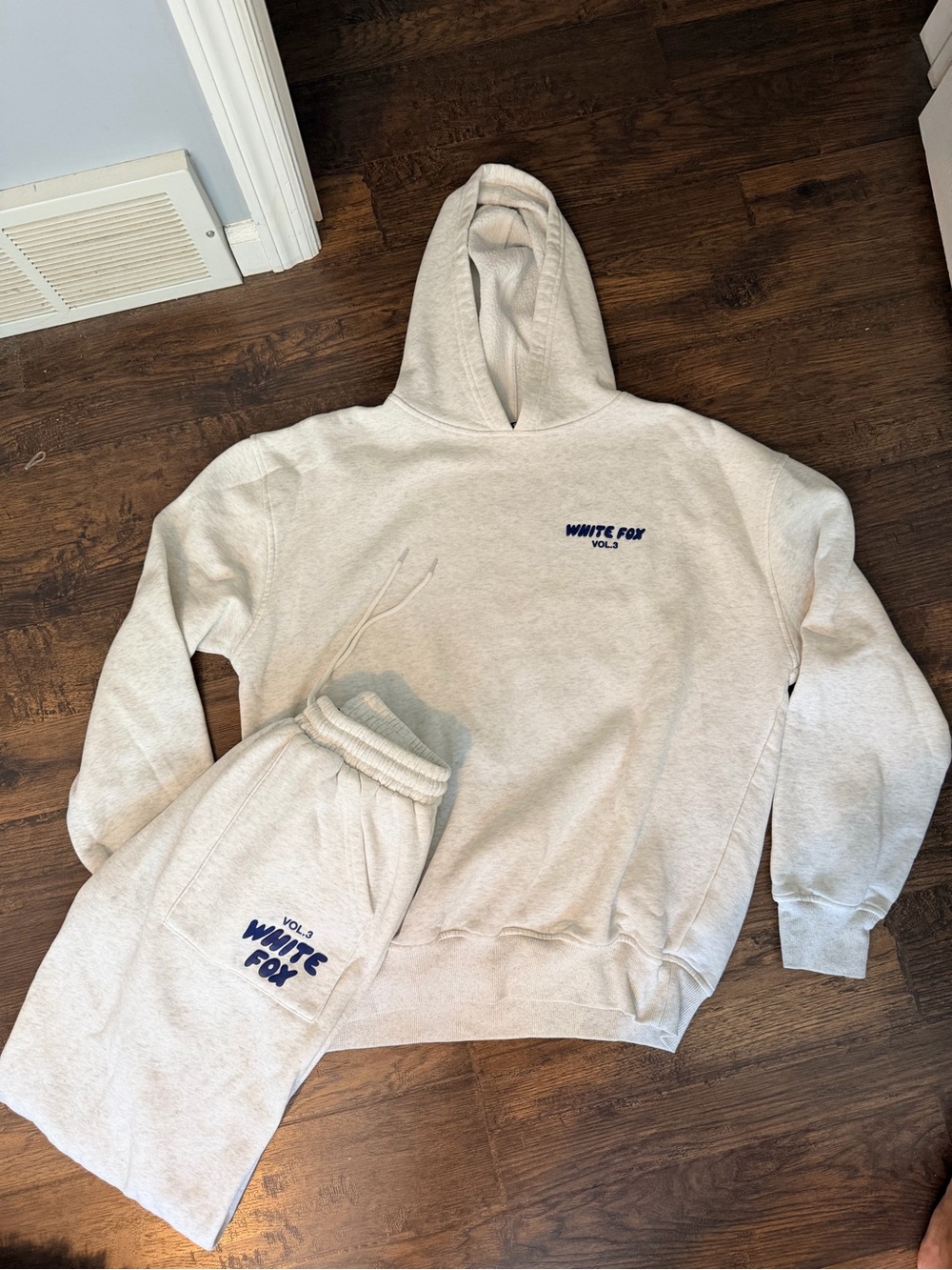 White Fox Boutique 2 Pieces - Cream Pullover Hoodie and sweat pants